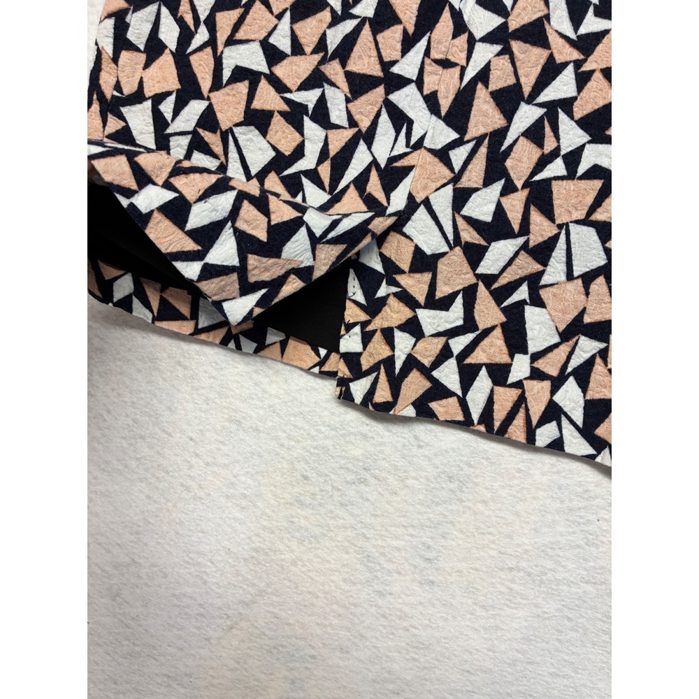 Blanc Sleeveless Preppy Sheath Dress Geometric Mod Retro Mosaic Textured Small - Picture 6 of 10